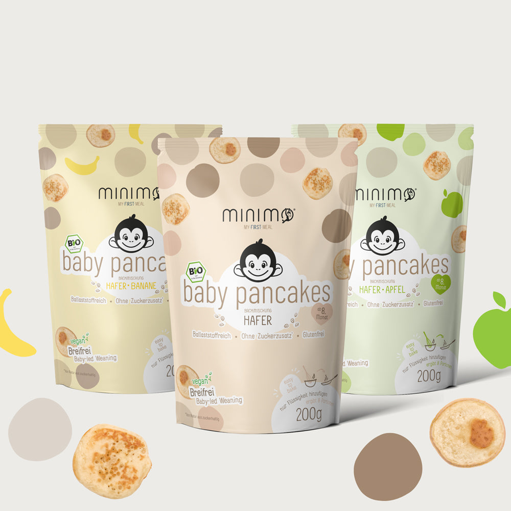 Minimo – Baby Pancakes ab dem 8. Monat, Produktabbildung aus dem Sortiment der PRO.DI.GIO GmbH